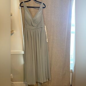 Azazie Light Gray Maxi Dress